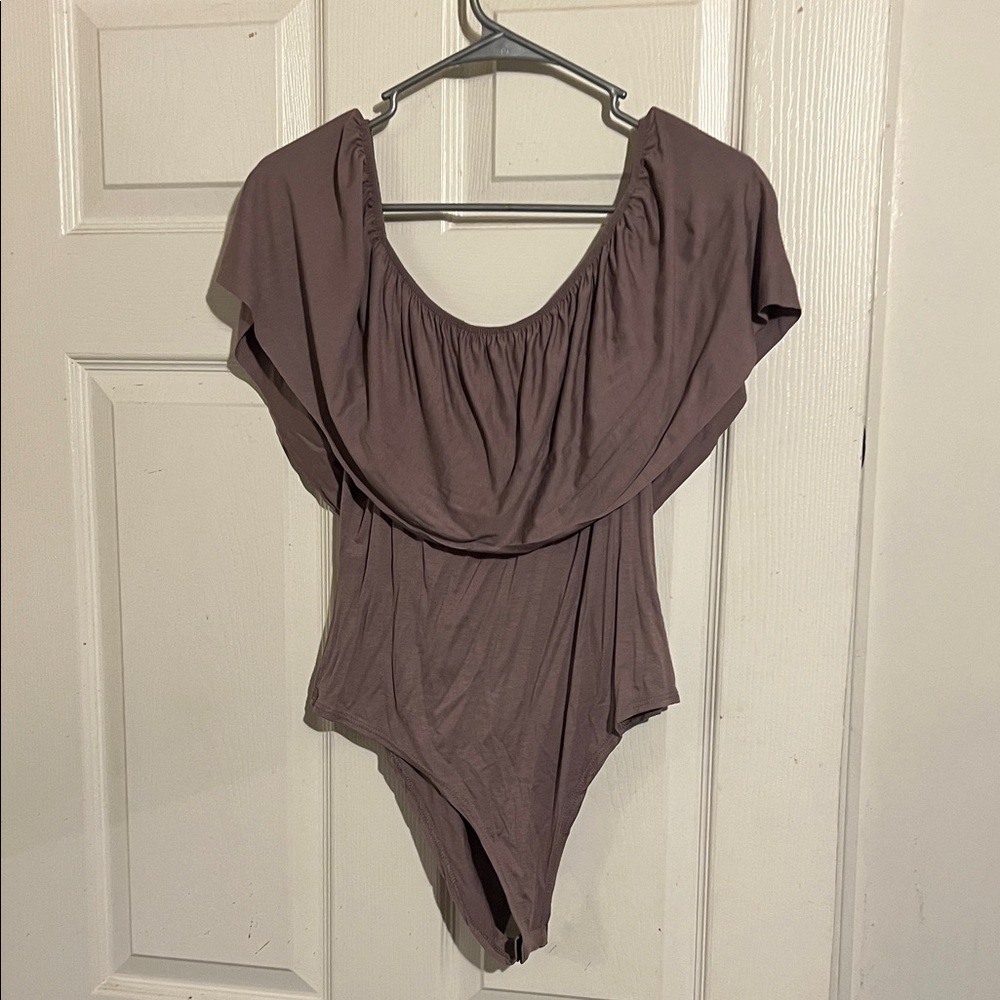 Fashion Nova Mauve Off-Shoulder Bodysuit